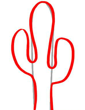 Как нарисовать кактус карандашом поэтапно для детей и начинающих: шаг2