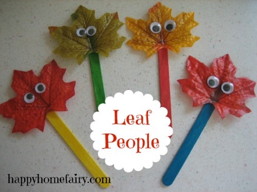 Leaf Puppets - 15 Fabulous Fall Leaf Crafts for Kids