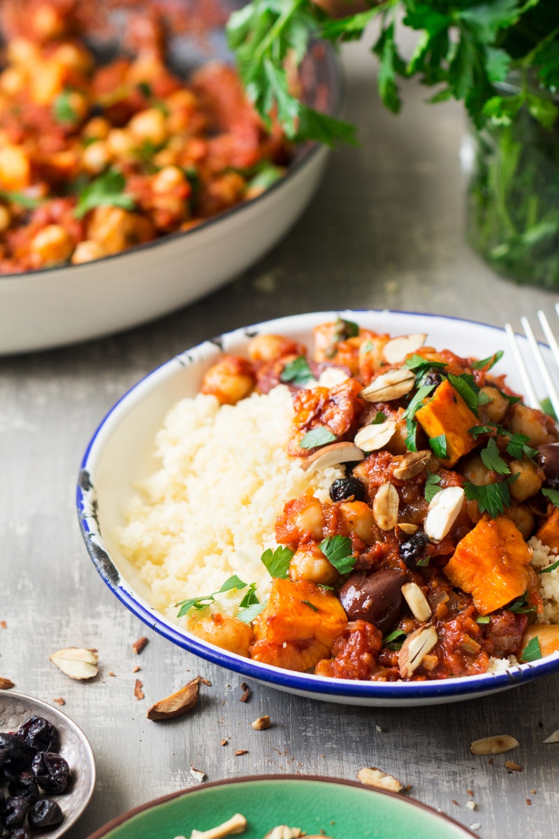 moroccan chickpea stew plate