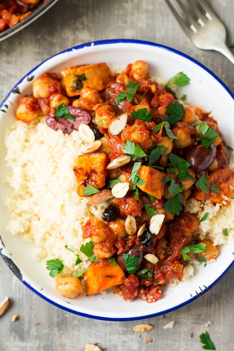 moroccan chickpea stew portion