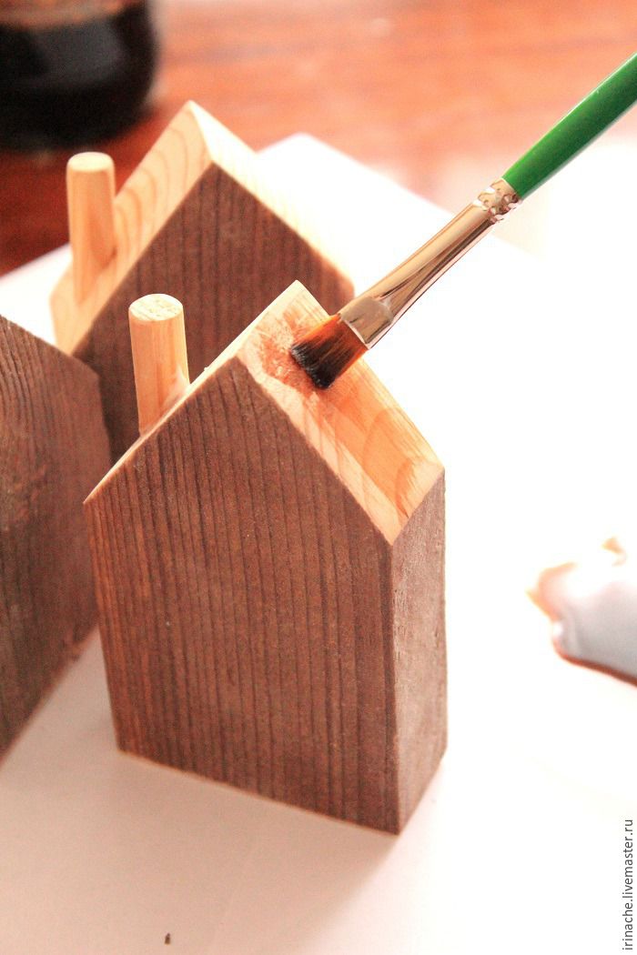 Делаем мини-домики из дерева для декора, фото № 12