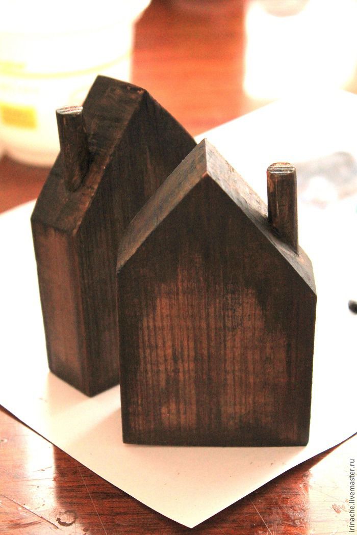 Делаем мини-домики из дерева для декора, фото № 14
