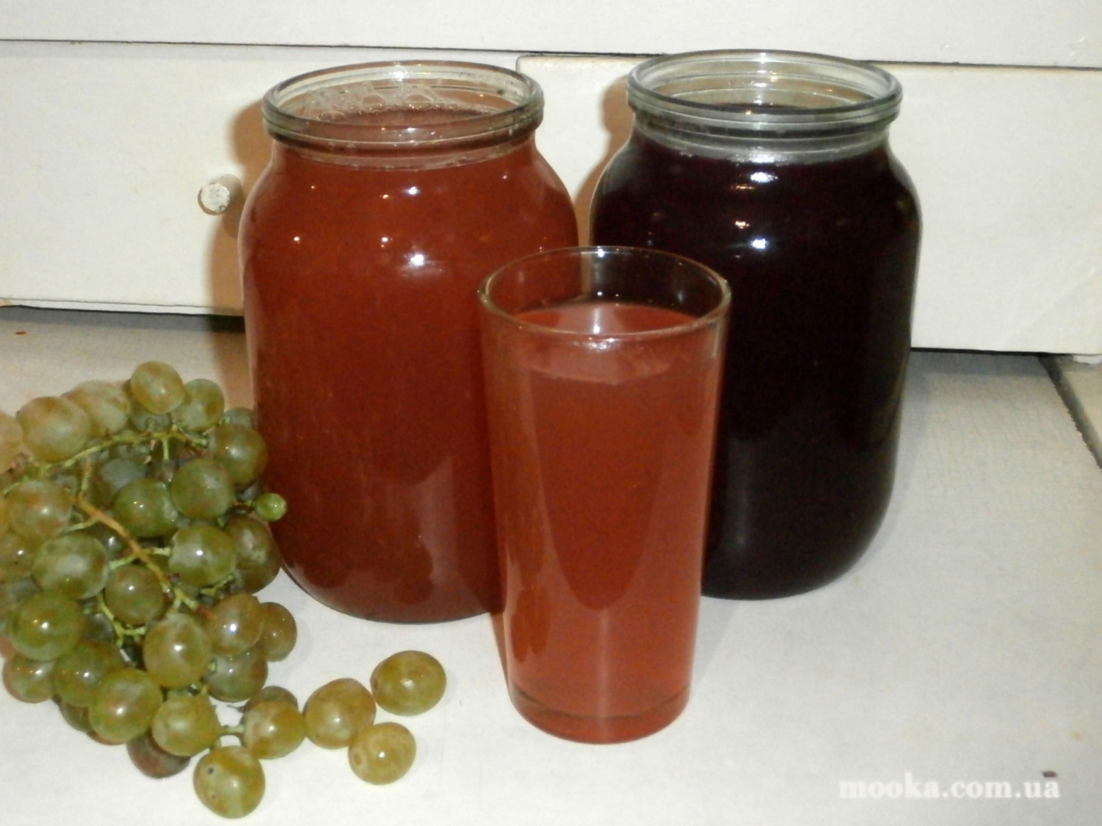 Приготовление яблочно виноградного сока