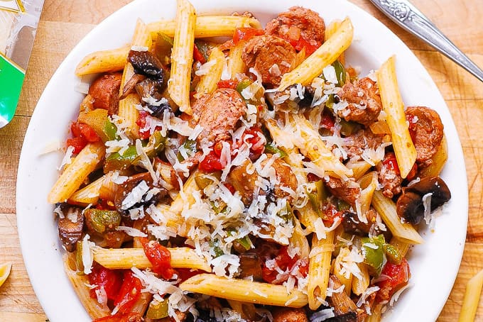 italian sausage pasta with vegetables