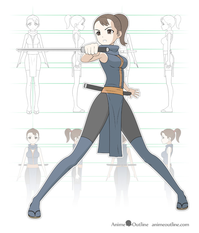 Manga/anime style ninja girl design