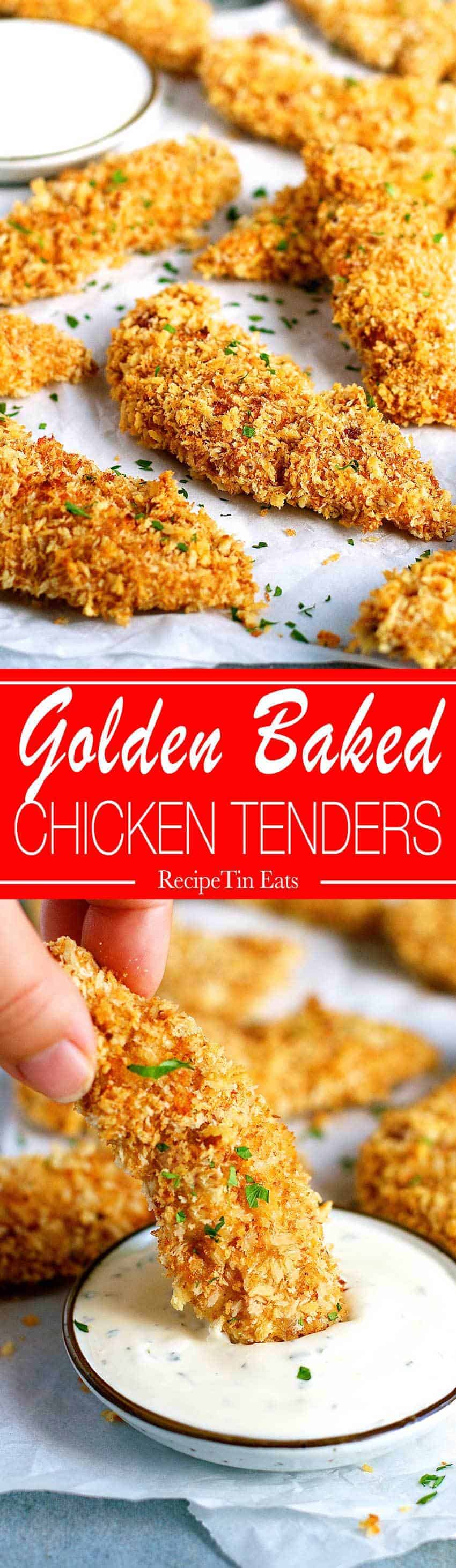 Crunchy Baked Breaded Chicken Tenders 